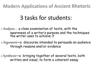 3 tasks for students: