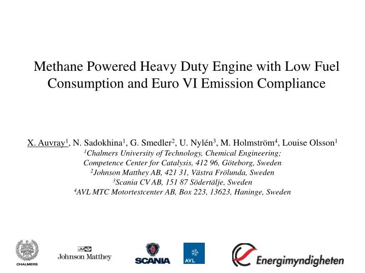 methane powered heavy duty engine with low fuel consumption and euro vi emission compliance