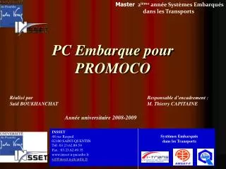 PC Embarque pour PROMOCO
