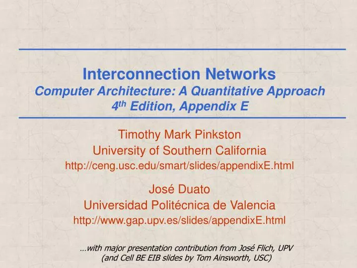 interconnection networks computer architecture a quantitative approach 4 th edition appendix e
