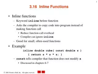 3.16	Inline Functions
