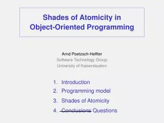 Shades of Atomicity in Object-Oriented Programming