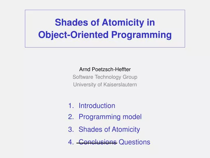 shades of atomicity in object oriented programming