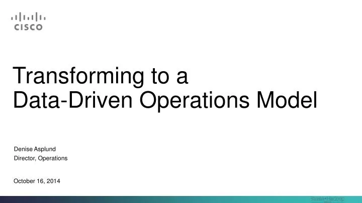 transforming to a data driven operations model