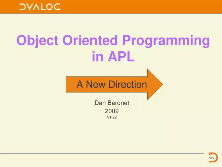 object oriented programming in apl