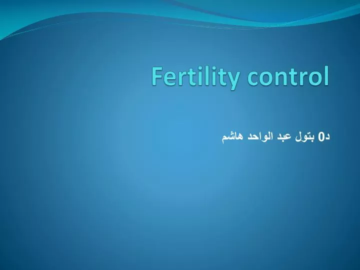 fertility control