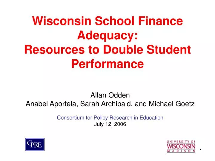wisconsin school finance adequacy resources to double student performance