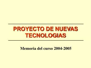 proyecto de nuevas tecnologias