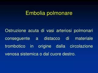 embolia polmonare