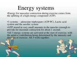 energy systems