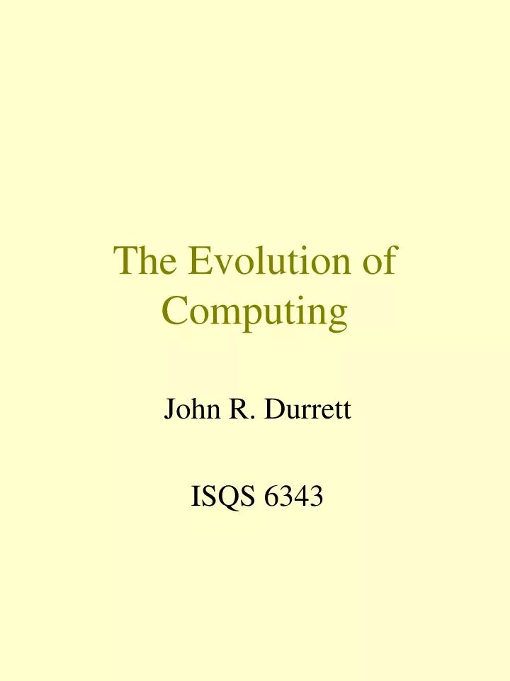 the evolution of computing