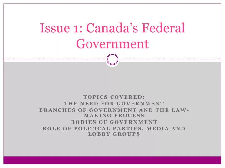 issue 1 canada s federal government