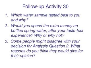 Follow-up Activity 30