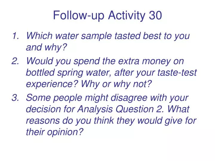 follow up activity 30