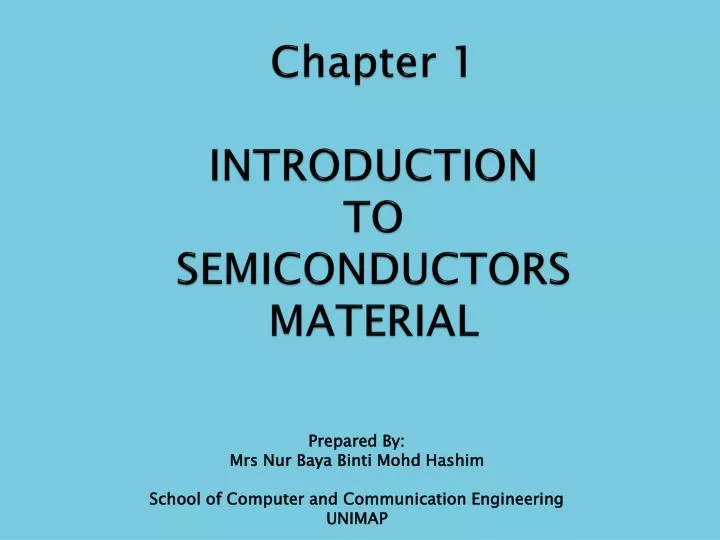 chapter 1 introduction to semiconductors material