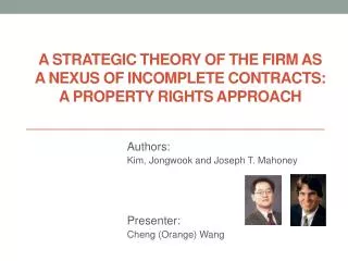 Authors: Kim, Jongwook and Joseph T. Mahoney Presenter: Cheng (Orange) Wang