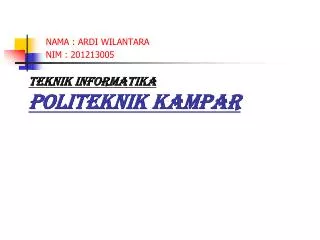 teknik informatika politeknik kampar