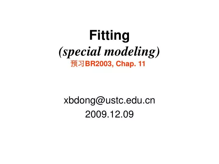 fitting special modeling