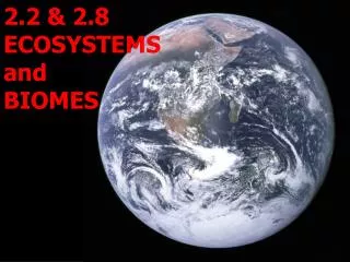 2.2 &amp; 2.8 ECOSYSTEMS and BIOMES