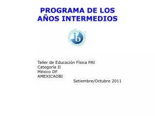 programa de los a os intermedios