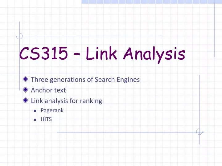 cs315 link analysis