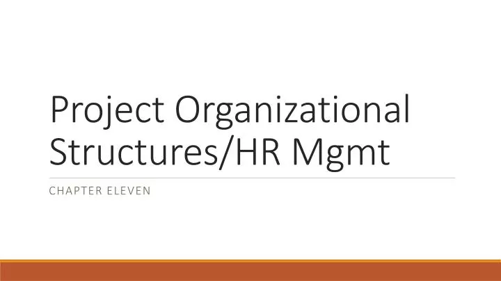 project organizational structures hr mgmt