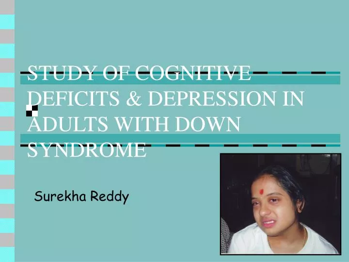 study of cognitive deficits depression in adults with down syndrome