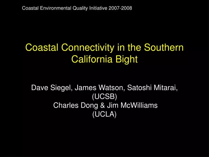 coastal connectivity in the southern california bight