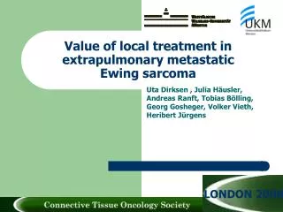 Value of local treatment in extrapulmonary metastatic Ewing sarcoma