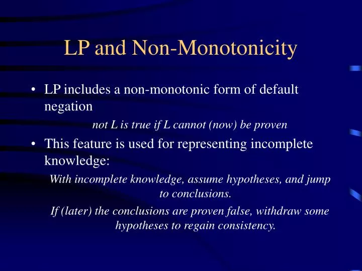 lp and non monotonicity