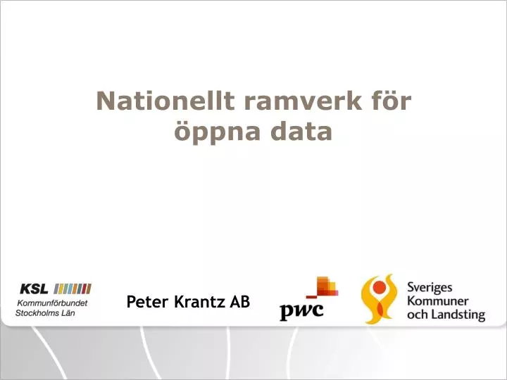 nationellt ramverk f r ppna data