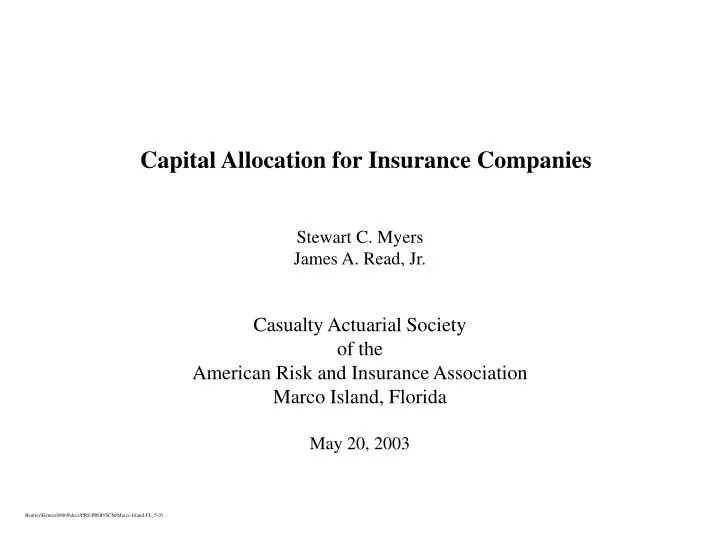 capital allocation for insurance companies