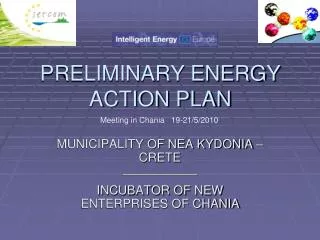 PRELIMINARY ENERGY ACTION PLAN