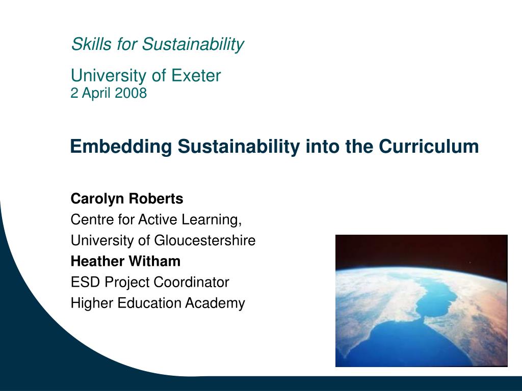 PPT - Embedding Sustainability into the Curriculum PowerPoint ...
