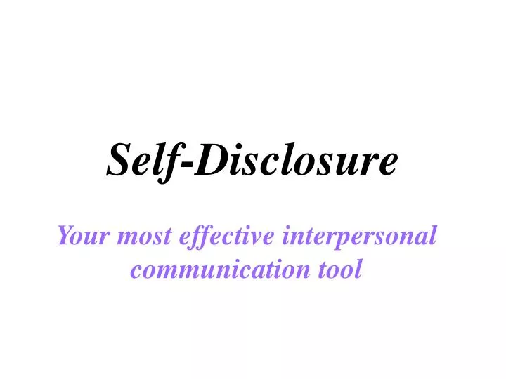 self disclosure
