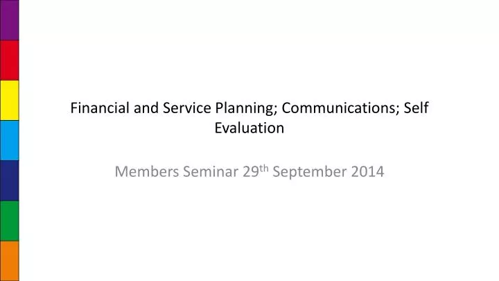 financial and service planning communications self evaluation