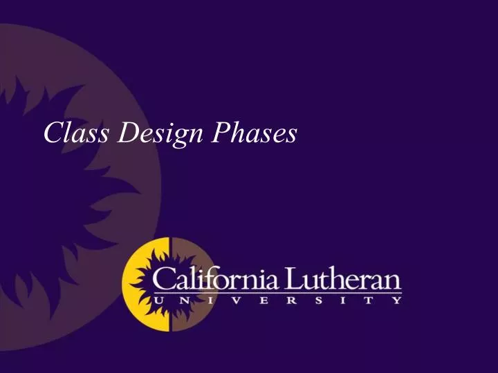 class design phases