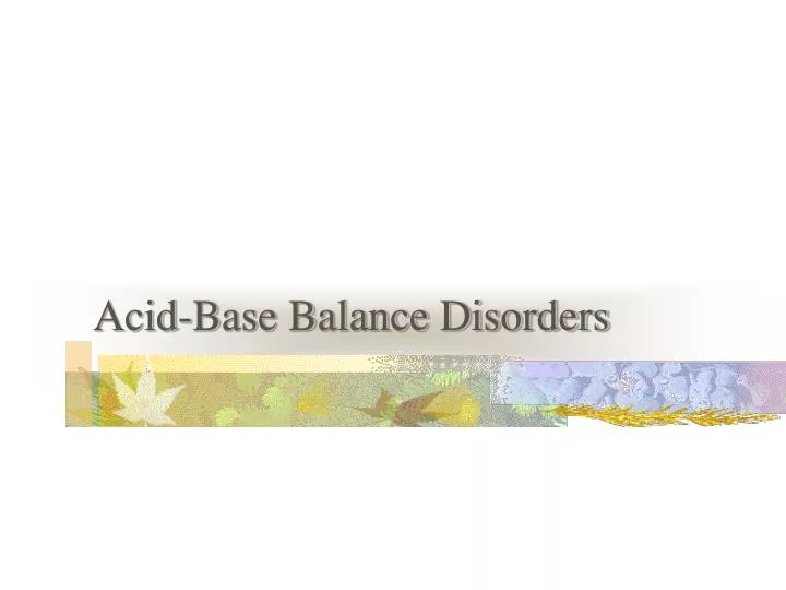 acid base balance disorders