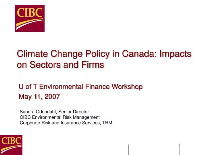 climate change policy in canada impacts on sectors and firms