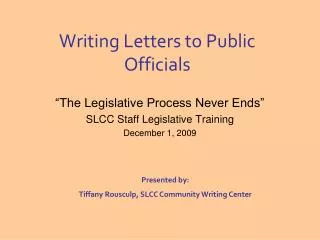 Writing Letters to Public Officials