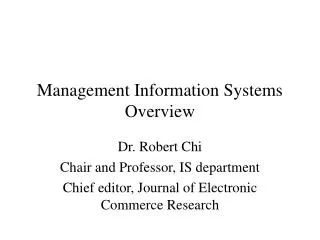 Management Information Systems Overview