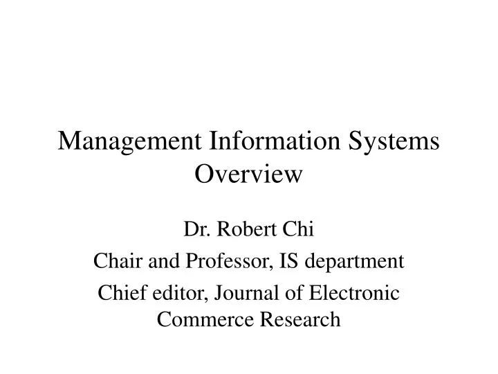 management information systems overview
