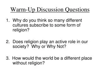 Warm-Up Discussion Questions
