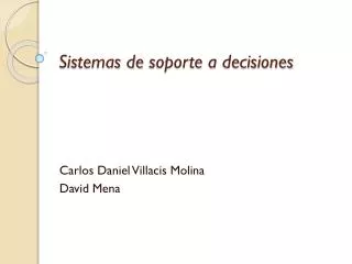 sistemas de soporte a decisiones