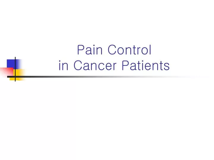 pain control in cancer patients