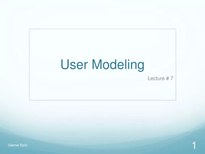 user modeling