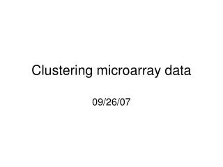 Clustering microarray data