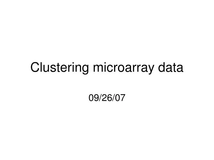 clustering microarray data