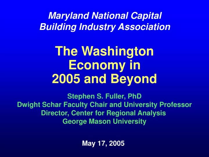 the washington economy in 2005 and beyond