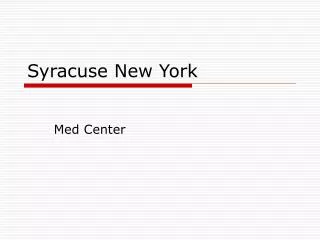 Syracuse New York